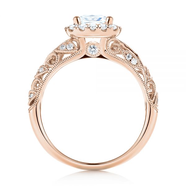 18k Rose Gold 18k Rose Gold Diamond Engagement Ring - Front View -  103908