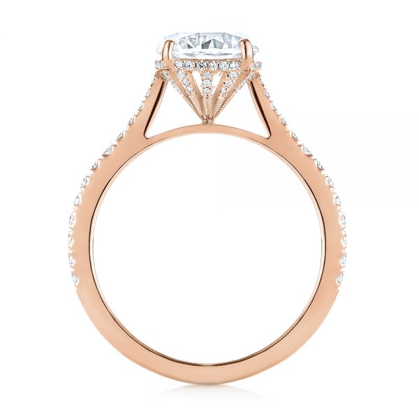 18k Rose Gold 18k Rose Gold Diamond Engagement Ring - Front View -  104177
