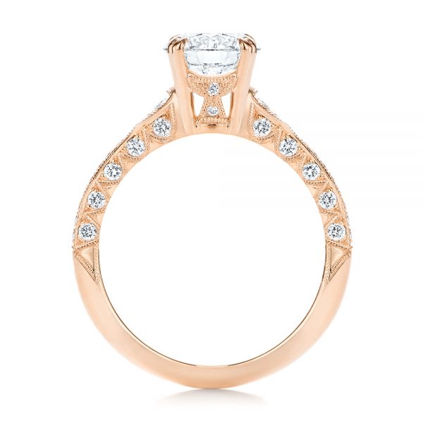 14k Rose Gold 14k Rose Gold Diamond Engagement Ring - Front View -  106644