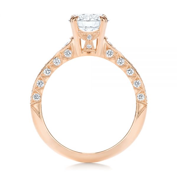 18k Rose Gold 18k Rose Gold Diamond Engagement Ring - Front View -  106644