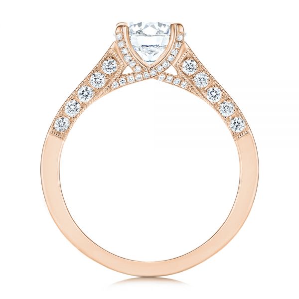 14k Rose Gold 14k Rose Gold Diamond Engagement Ring - Front View -  106664