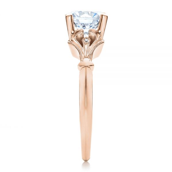 14k Rose Gold 14k Rose Gold Diamond Engagement Ring - Side View -  100100