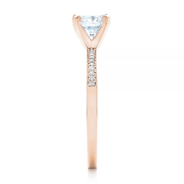 18k Rose Gold 18k Rose Gold Diamond Engagement Ring - Side View -  102585