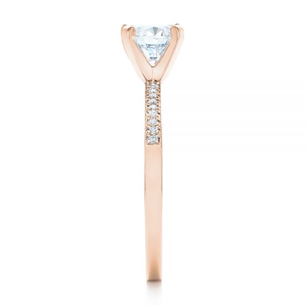 14k Rose Gold 14k Rose Gold Diamond Engagement Ring - Side View -  102585