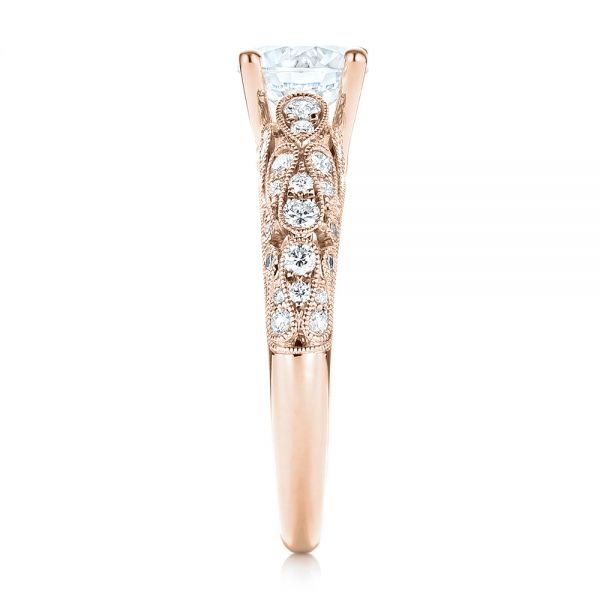 14k Rose Gold 14k Rose Gold Diamond Engagement Ring - Side View -  103063