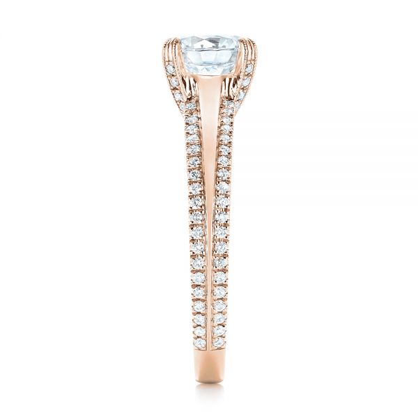 18k Rose Gold 18k Rose Gold Diamond Engagement Ring - Side View -  103078