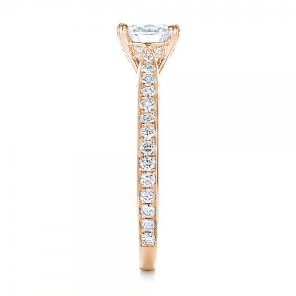 18k Rose Gold 18k Rose Gold Diamond Engagement Ring - Side View -  103086