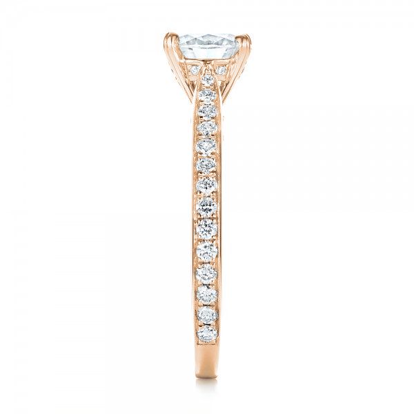 18k Rose Gold 18k Rose Gold Diamond Engagement Ring - Side View - 103086