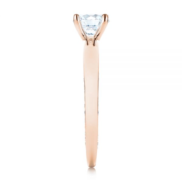 18k Rose Gold 18k Rose Gold Diamond Engagement Ring - Side View - 103087