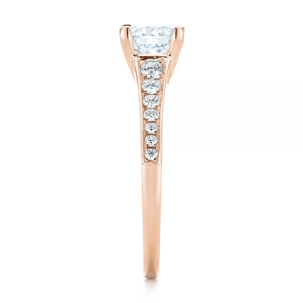 18k Rose Gold 18k Rose Gold Diamond Engagement Ring - Side View - 103088