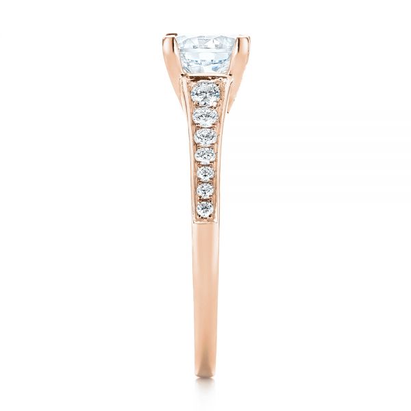 18k Rose Gold 18k Rose Gold Diamond Engagement Ring - Side View -  103088