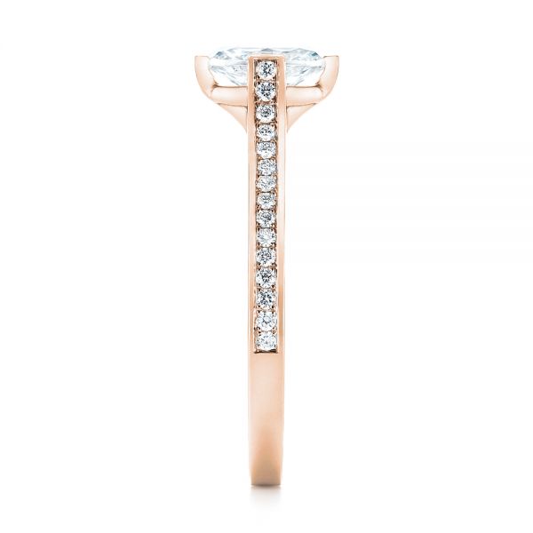 18k Rose Gold 18k Rose Gold Diamond Engagement Ring - Side View - 103266