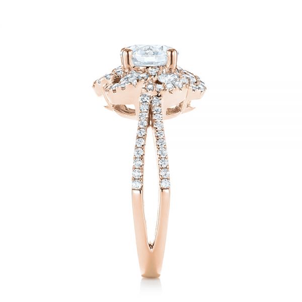 18k Rose Gold 18k Rose Gold Diamond Engagement Ring - Side View -  103678