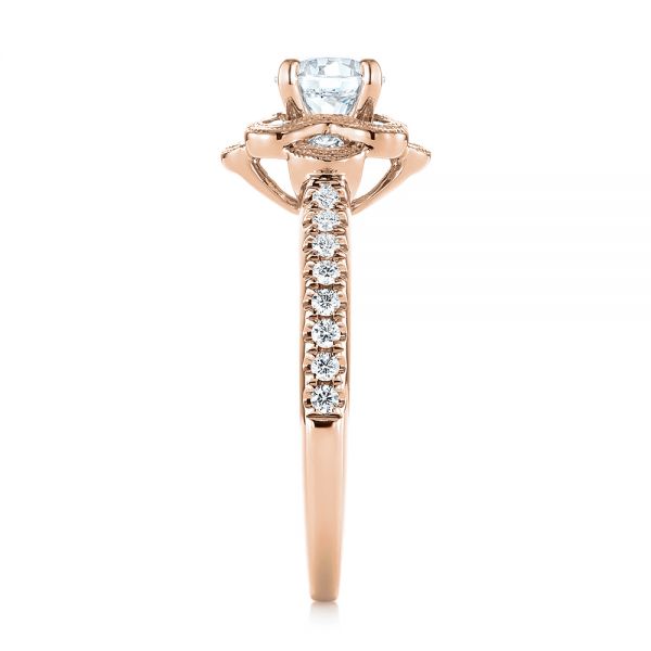 18k Rose Gold 18k Rose Gold Diamond Engagement Ring - Side View - 103680