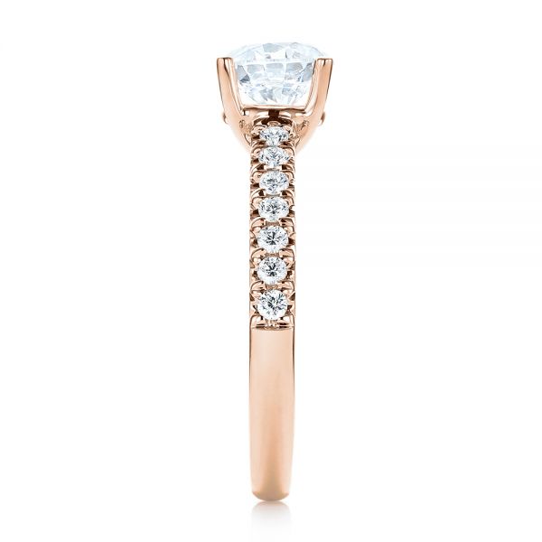 14k Rose Gold 14k Rose Gold Diamond Engagement Ring - Side View -  103682