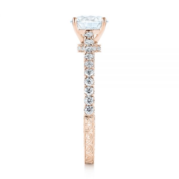 18k Rose Gold 18k Rose Gold Diamond Engagement Ring - Side View -  103713