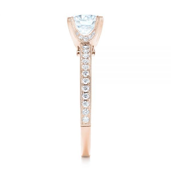 18k Rose Gold 18k Rose Gold Diamond Engagement Ring - Side View - 103832
