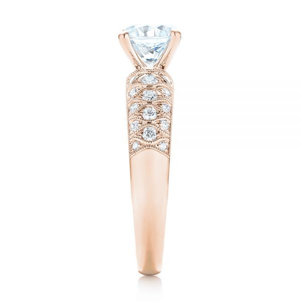 14k Rose Gold 14k Rose Gold Diamond Engagement Ring - Side View -  103836