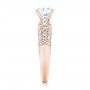 18k Rose Gold 18k Rose Gold Diamond Engagement Ring - Side View -  103836 - Thumbnail