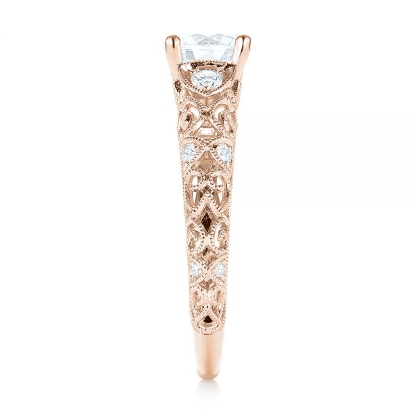 18k Rose Gold 18k Rose Gold Diamond Engagement Ring - Side View -  103901