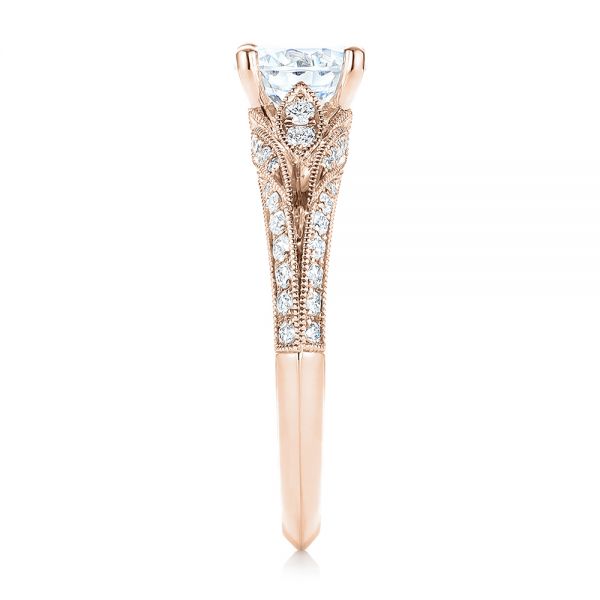 18k Rose Gold 18k Rose Gold Diamond Engagement Ring - Side View -  103902