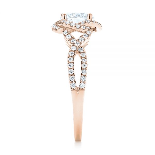 18k Rose Gold 18k Rose Gold Diamond Engagement Ring - Side View -  103903