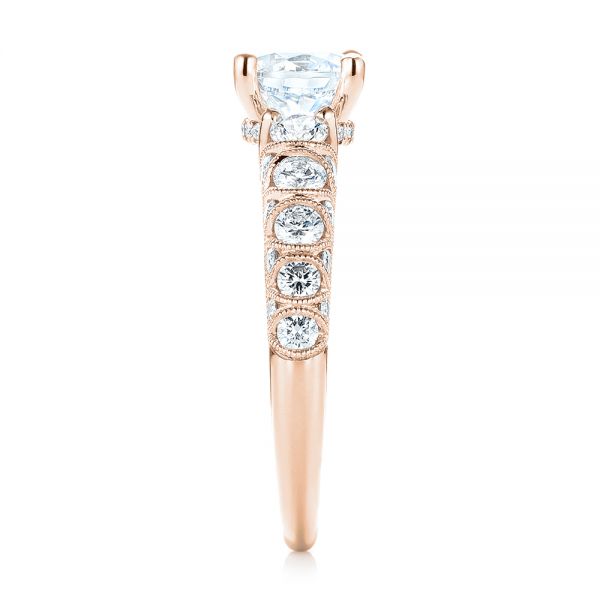 18k Rose Gold 18k Rose Gold Diamond Engagement Ring - Side View -  103905