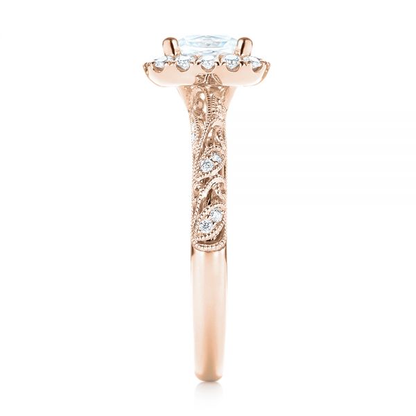 18k Rose Gold 18k Rose Gold Diamond Engagement Ring - Side View -  103908