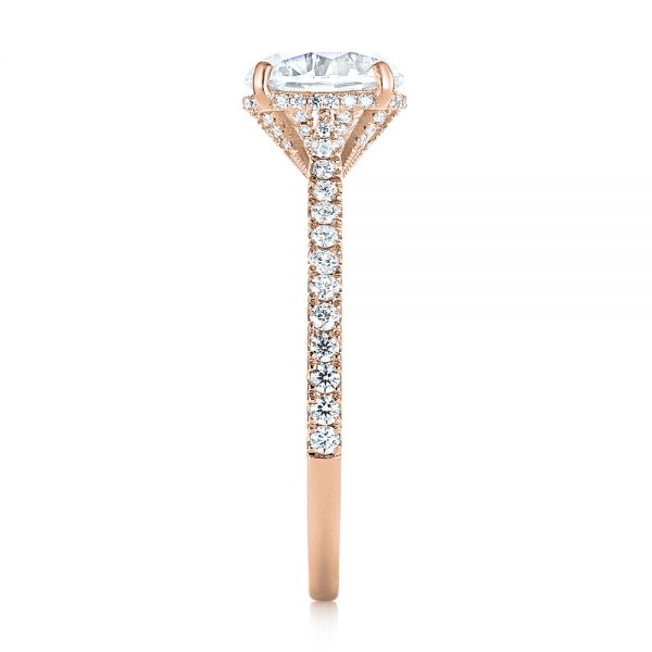 14k Rose Gold 14k Rose Gold Diamond Engagement Ring - Side View -  104177