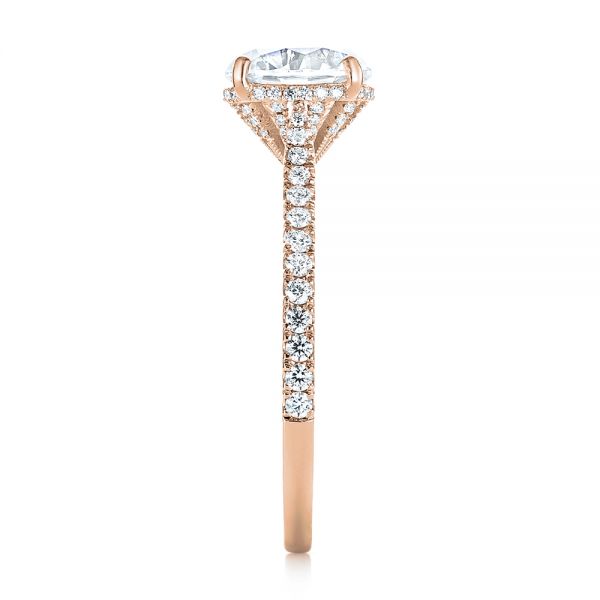 18k Rose Gold 18k Rose Gold Diamond Engagement Ring - Side View - 104177