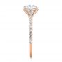 18k Rose Gold 18k Rose Gold Diamond Engagement Ring - Side View -  104177 - Thumbnail