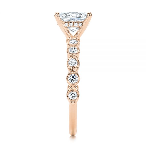 18k Rose Gold 18k Rose Gold Diamond Engagement Ring - Side View -  106438