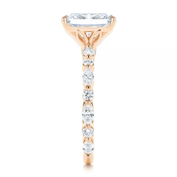 18k Rose Gold 18k Rose Gold Diamond Engagement Ring - Side View -  106640