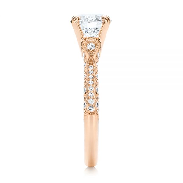 18k Rose Gold 18k Rose Gold Diamond Engagement Ring - Side View -  106644