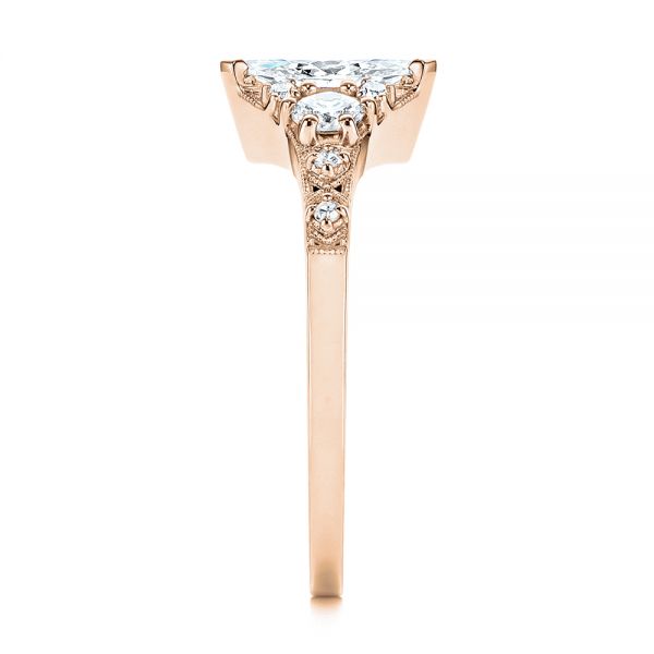 18k Rose Gold 18k Rose Gold Diamond Engagement Ring - Side View -  106659