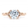18k Rose Gold 18k Rose Gold Diamond Engagement Ring - Top View -  100100 - Thumbnail