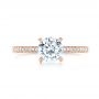18k Rose Gold 18k Rose Gold Diamond Engagement Ring - Top View -  102585 - Thumbnail