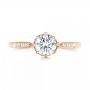 18k Rose Gold 18k Rose Gold Diamond Engagement Ring - Top View -  102672 - Thumbnail