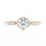 18k Rose Gold 18k Rose Gold Diamond Engagement Ring - Top View -  102672 - Thumbnail