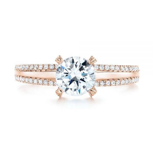 14k Rose Gold 14k Rose Gold Diamond Engagement Ring - Top View -  103078