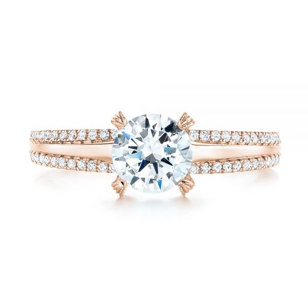 14k Rose Gold 14k Rose Gold Diamond Engagement Ring - Top View - 103078