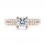 18k Rose Gold 18k Rose Gold Diamond Engagement Ring - Top View -  103085 - Thumbnail