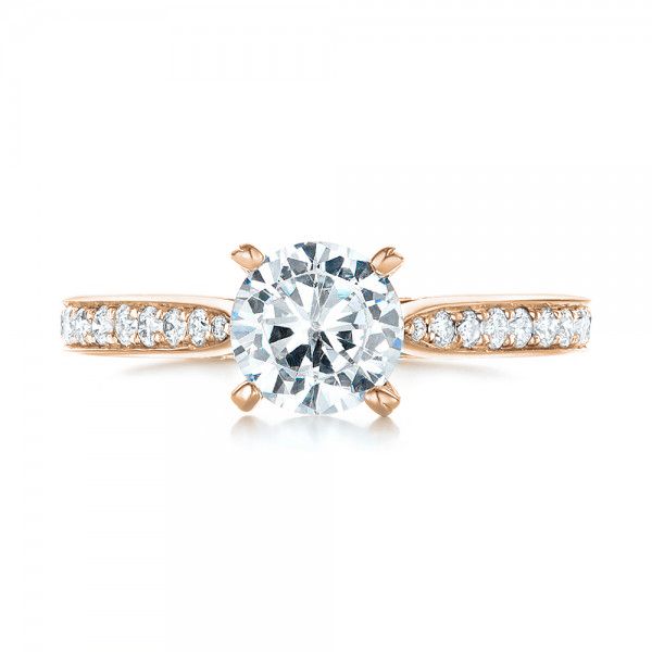 14k Rose Gold 14k Rose Gold Diamond Engagement Ring - Top View -  103086