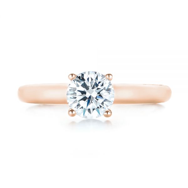 18k Rose Gold 18k Rose Gold Diamond Engagement Ring - Top View -  103087