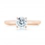 18k Rose Gold 18k Rose Gold Diamond Engagement Ring - Top View -  103087 - Thumbnail