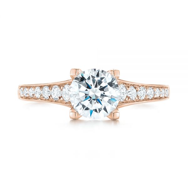 14k Rose Gold 14k Rose Gold Diamond Engagement Ring - Top View -  103088