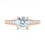 18k Rose Gold 18k Rose Gold Diamond Engagement Ring - Top View -  103088 - Thumbnail