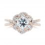 14k Rose Gold 14k Rose Gold Diamond Engagement Ring - Top View -  103678 - Thumbnail