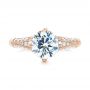 18k Rose Gold 18k Rose Gold Diamond Engagement Ring - Top View -  103686 - Thumbnail