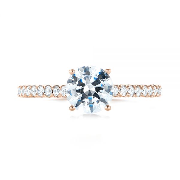 14k Rose Gold 14k Rose Gold Diamond Engagement Ring - Top View -  103713